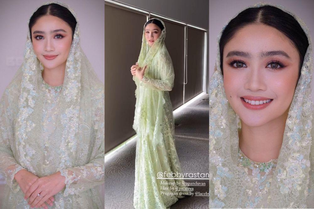 9 Busana dan Makeup Pengajian Febby Rastanty, Teduh Dipandang!