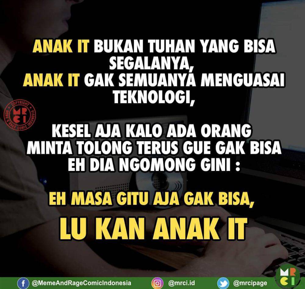 meme sekolah jurusan IT (facebook.com/MemeAndRageComicIndonesia)