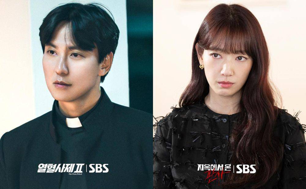 Kim Nam Gil di drama The Fiery Priest 2 dan Park Shin Hye di drama The Judge from Hell (instagram.com/sbsdrama.official)