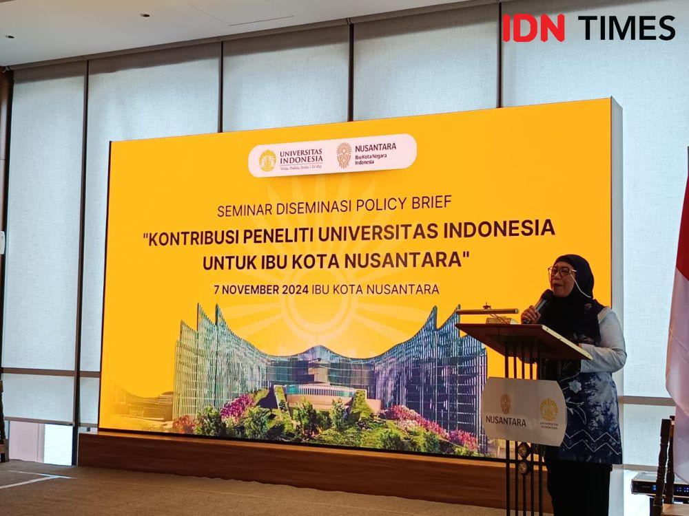 Sekretaris Universitas Indonesia, Agustin Kusumayati, pada seminar diseminasi policy brief di IKN. (IDN Times/Erik Alfian)