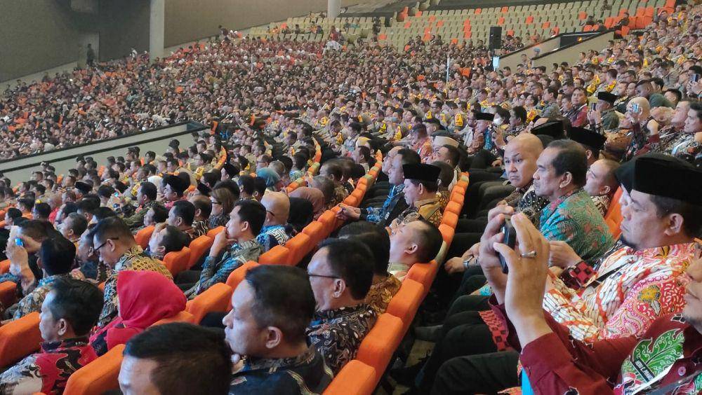 Suasana rapat koordinasi nasional pemerintah pusat dan daerah tahun 2024 di SICC, Bogor, Jawa Barat, Kamis (7/11/2024). (IDN Times/Linna Susanti).