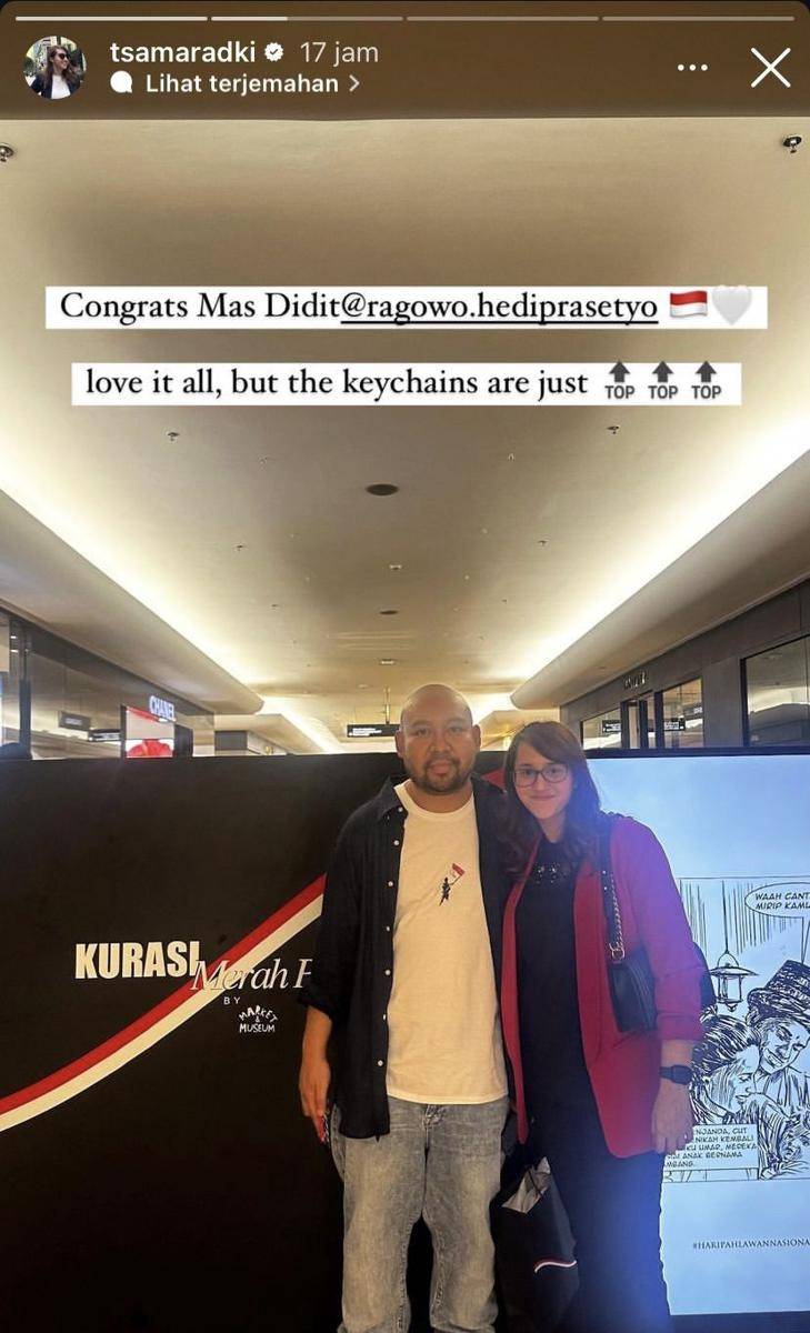 potret artis di pop up store Kurasi Merah Putih milik Didit Hendiprasetyo (Instagram.com/tsamaradki)