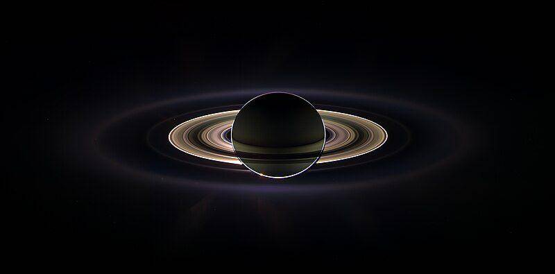 potret gerhana yang terjadi karena adanya Saturnus (commons.wikimedia.org/NASA/JPL/Space Science Institute)