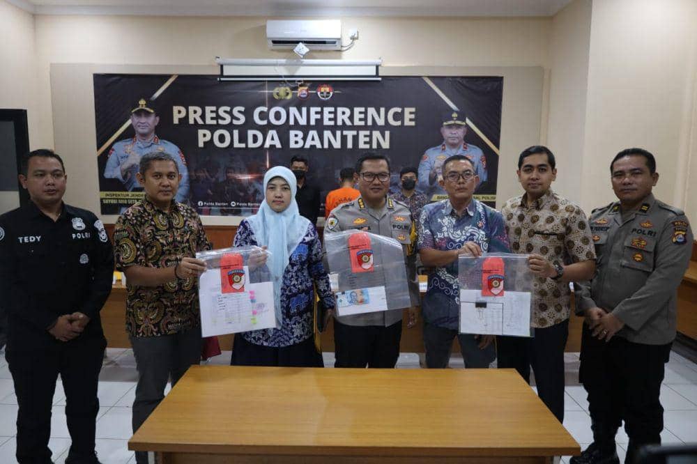Satgas Pungli saat menggelar konferensi pers di Mapolda Banten (Dok. IDN Times/Humas Polda Banten)