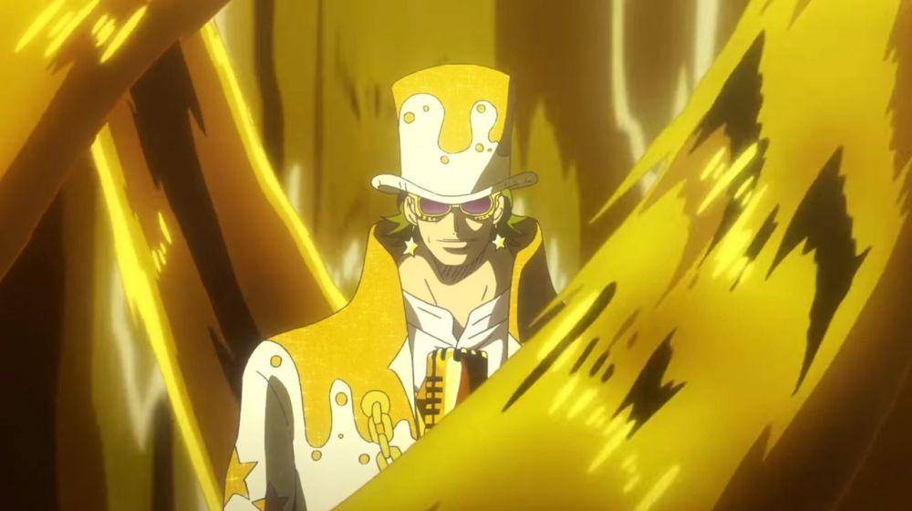 Gild Tesoro dengan kekuatan emasnya (dok. Toei Animation/One Piece Film Gold)
