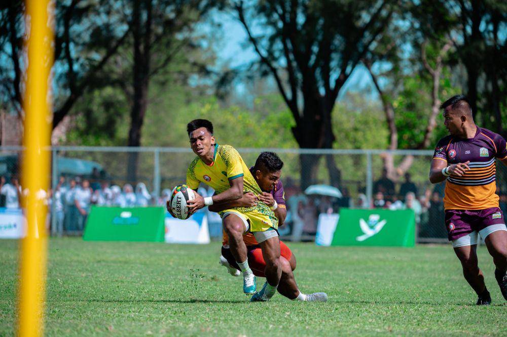 Tim rugby Kaltim saat berlaga pada PON XXI/2024 Aceh-Sumut. (Dok.PB PON)