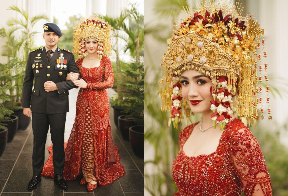 7 Gaya Febby Rastanty saat Resepsi Nikah, Adat Palembang Mewah!
