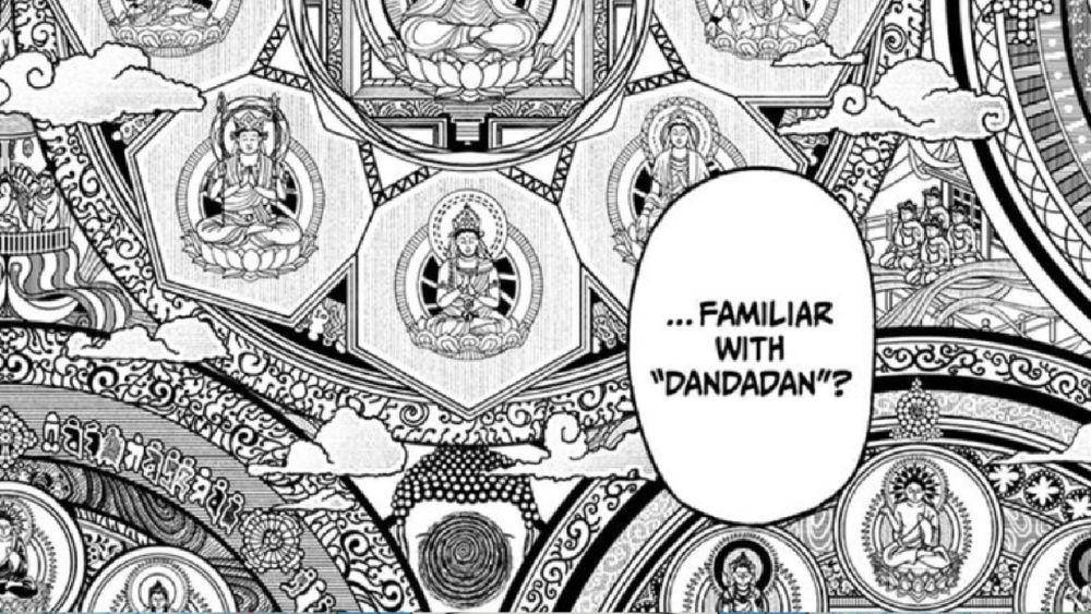 Panel manga memperlihatkan kolase dewa dalam mitologi Hindu saat menyebut dandadan. (dok. Viz Media/Dandadan)