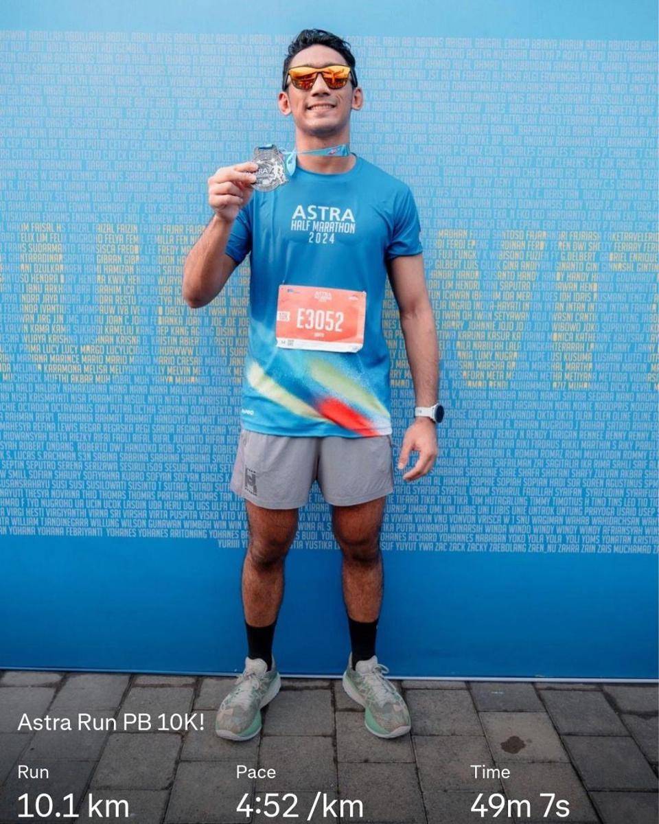 potret Daffa Wardhana marathon 10K (instagram.com/daffawardhana)