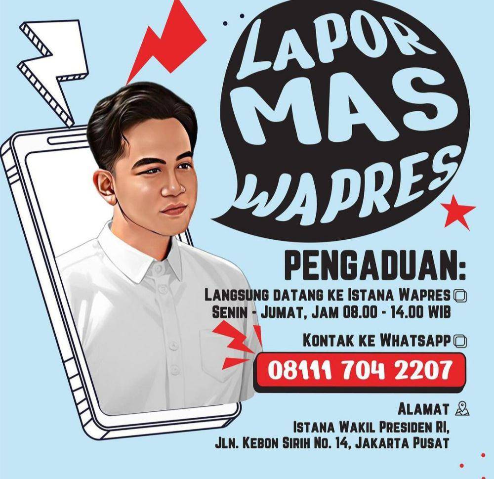Poster lapor Mas Gibran/ Instagram @gibran_rakabumingraka