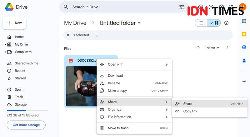 ilustrasi mendapatkan link Google Drive (IDN Times/Uswatun Khasanah)