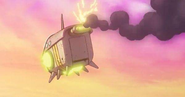Pesawat Goku mengalami masalah( Dok. Toei / Dragon Ball Daima )