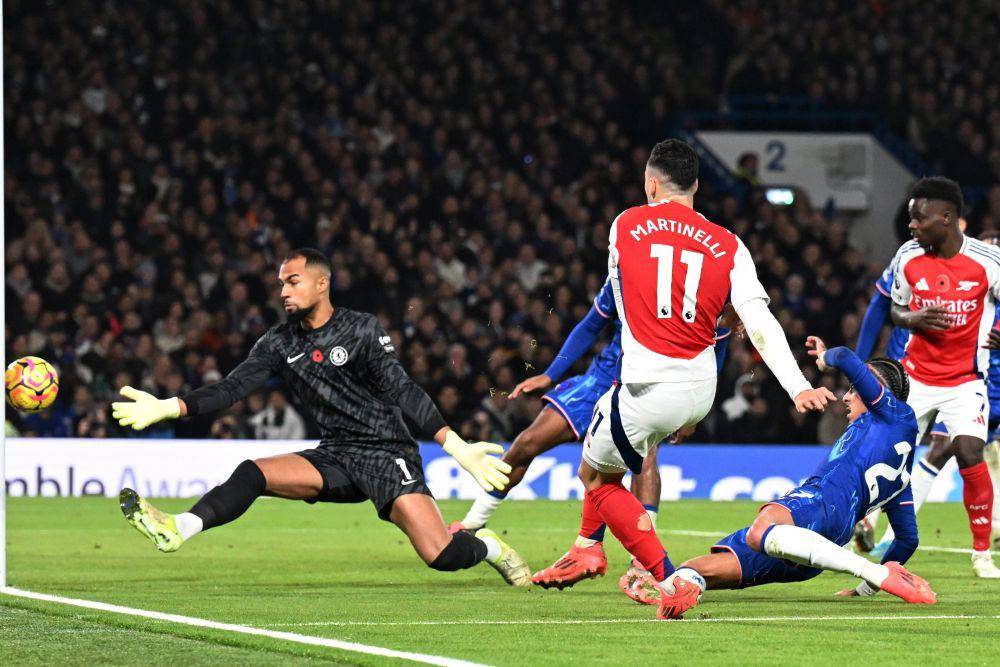 Gabriel Martinelli mencetak gol untuk Arsenal dalam laga kontra Chelsea di pekan ke-11 Premier League 2024 (X.com/Arsenal)