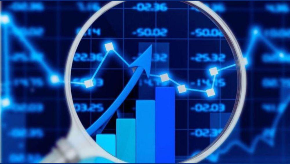 Grafik pertumbuhan ekonomi dengan latar belakang data pasar saham (berita.99.co)