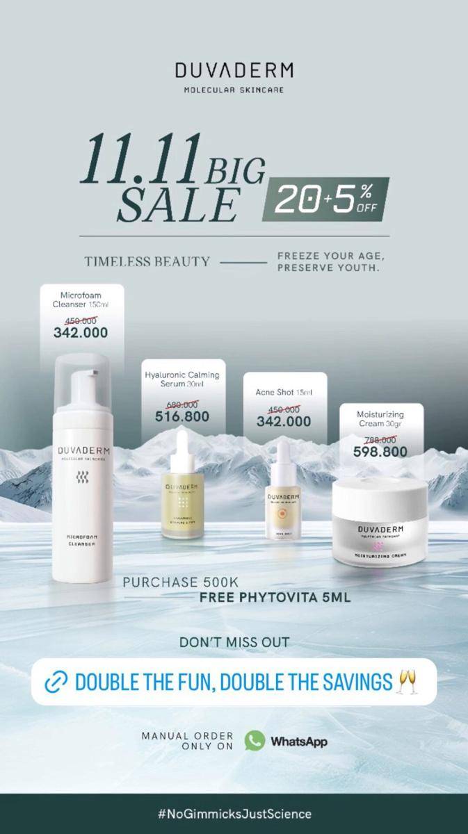 Promo skincare 11.11 (instagram.com/stories/duvaderm)