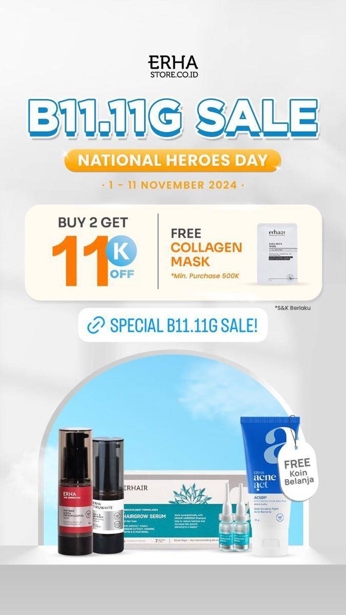 Promo skincare 11.11 (instagram.com/stories/erha.dermatology)