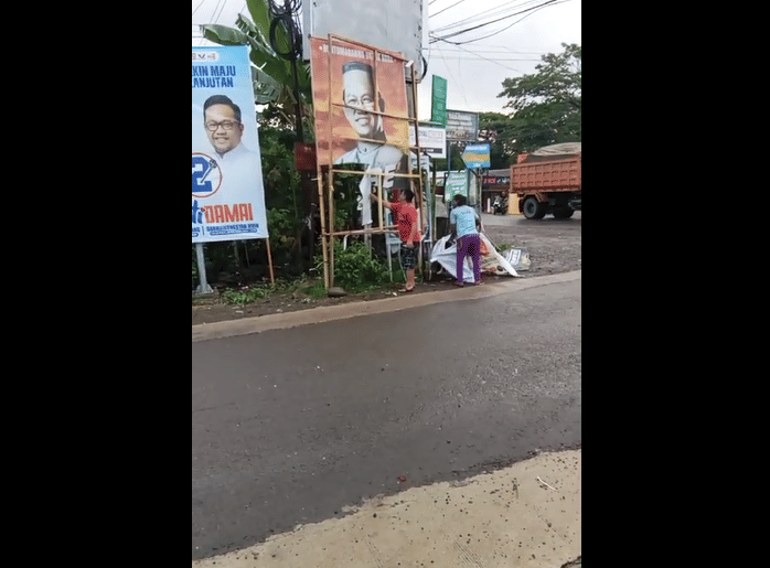 Viral video perusakan baliho pasangan calon bupati di Gowa. (Dok. Istimewa)