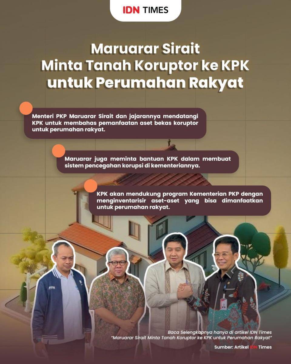 Menteri Maruarar minta tanah koruptor ke KPK (IDN Times/Aditya Pratama)