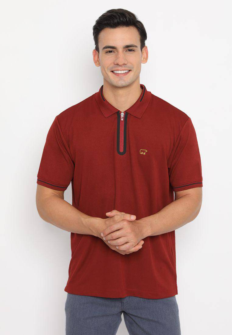 Jack Nicklaus Wynwood Polo Shirt Pria Slim Fit Maroon (jacknicklaus.co.id)