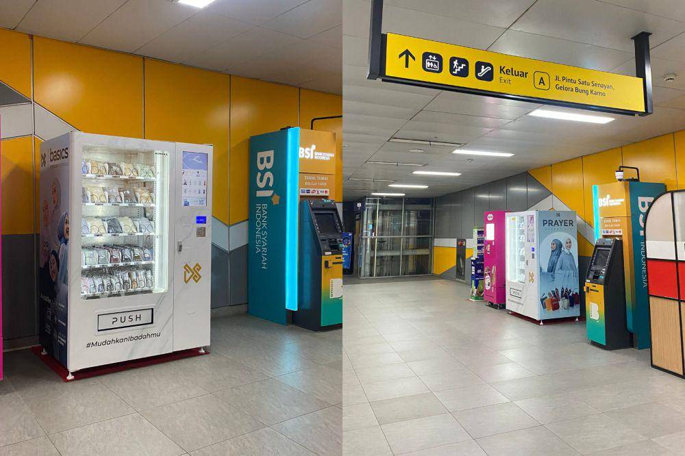 Posisi vending machine pertama dari DS Modest yang hadir di Stasiun MRT Istora Senayan, Jakarta. (dok. DS Modest)