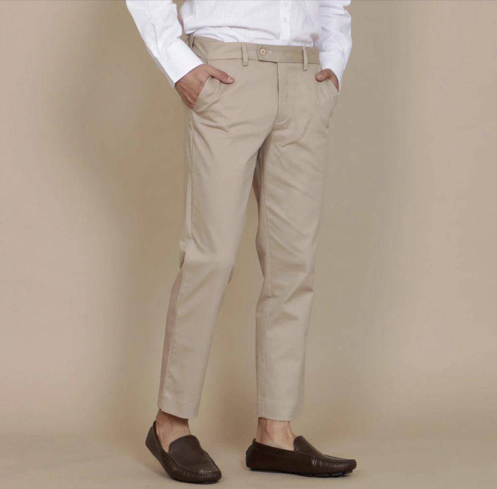 BlueButton Ankle Pants Chino Khaki Slim Fit (shopee.co.id/BLUEBUTTON)