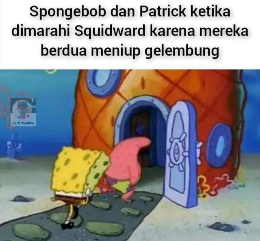 meme SpongeBob dan Patrick (instagram.com/lawakscience)