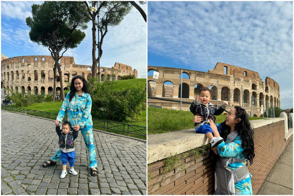 7 Potret Denise Chariesta Liburan di Colosseum, Roma, Pakai Piama!