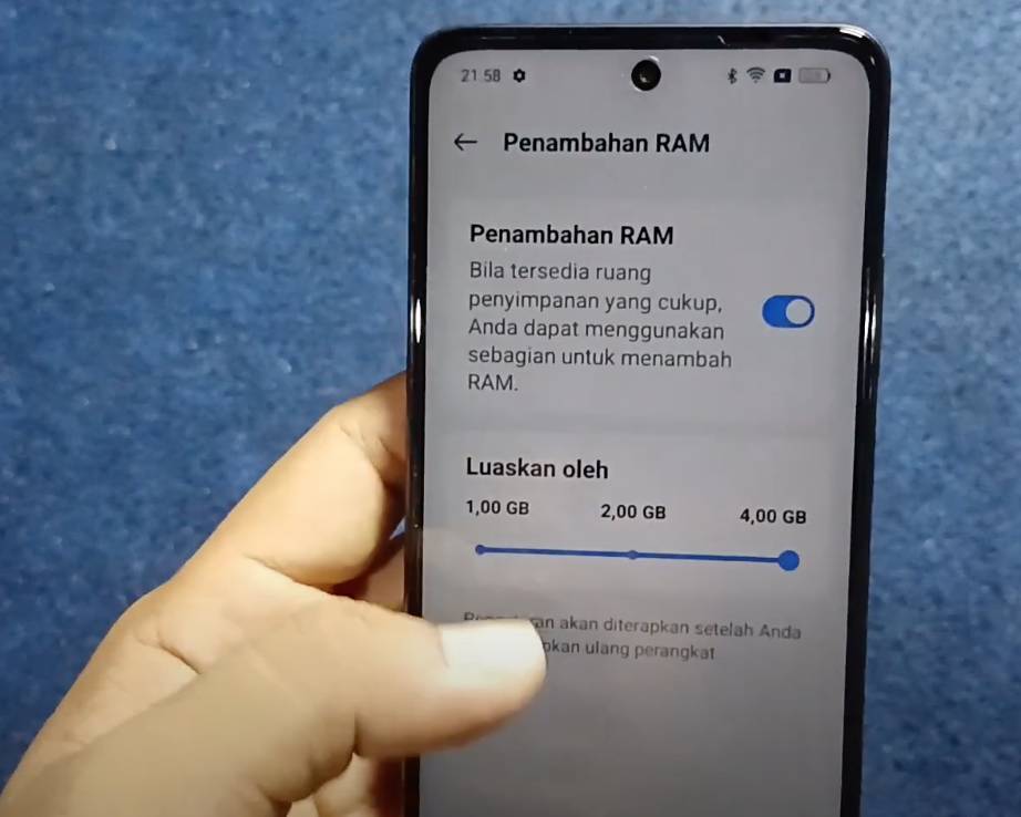 fitur penambahan RAM pada HP OPPO A3x (youtube.com/Naim Panca)