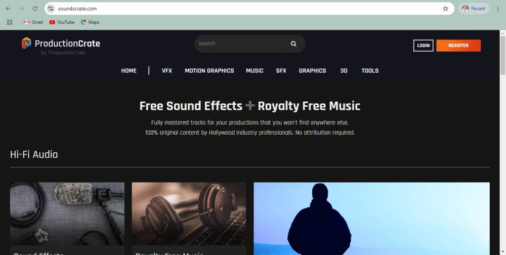 tampilan situs SoundsCrate (soundscrate.com)