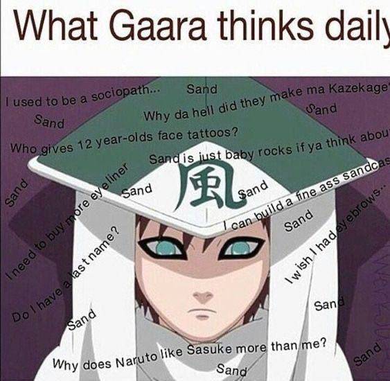 potret meme Gaara (reddit.com/r/narutomemes)