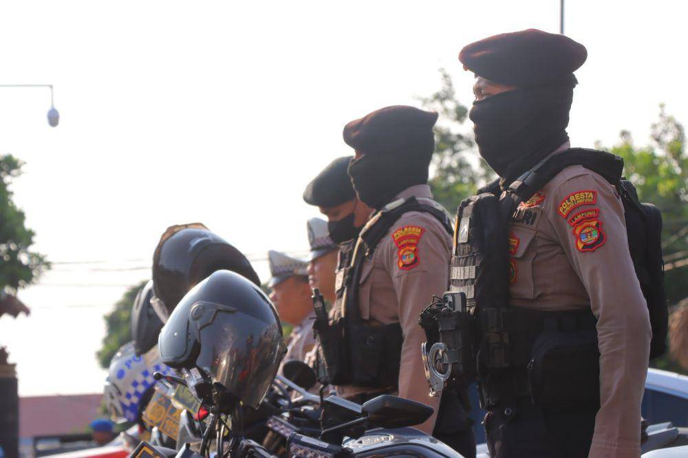 Ilustrasi personel pengamanan Polresta Bandar Lampung. (Dok. Polresta Bandar Lampung).