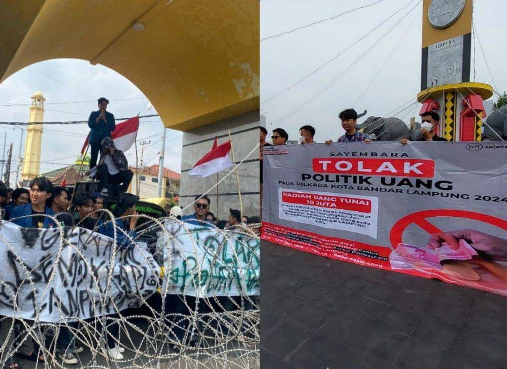 Gerakan tolak politik uang Pilkada Lampung 2024. (Dok. IDN Times).