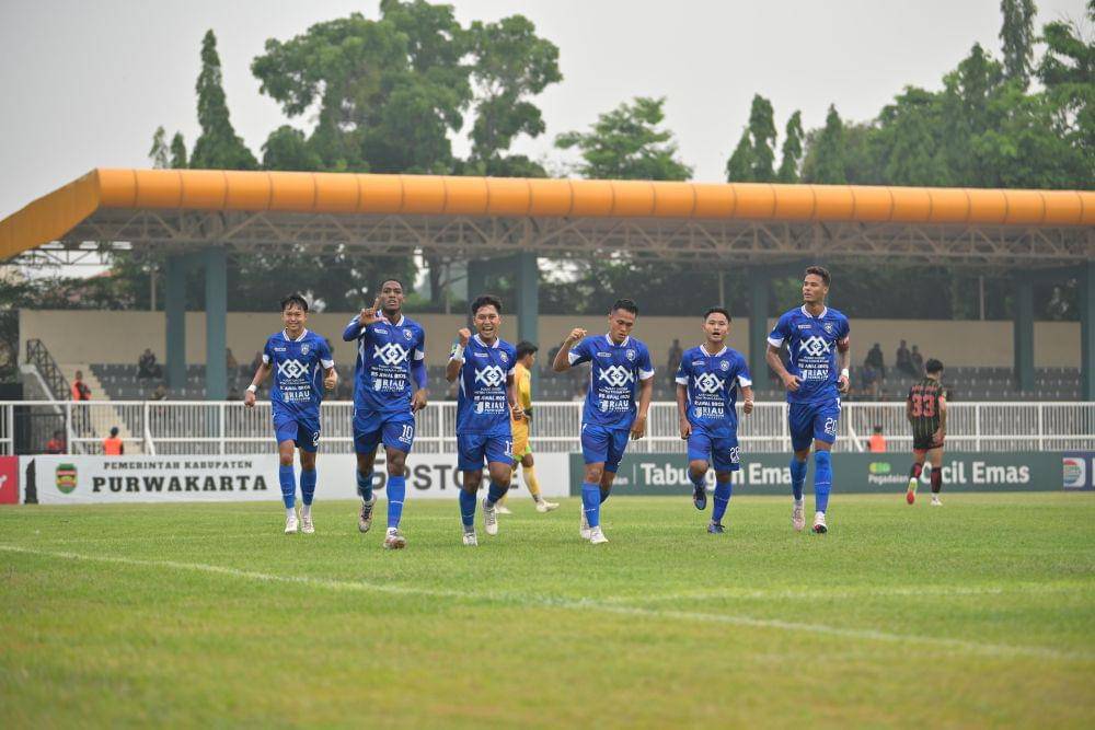 Pemain PSPS saat selebrasi usai mencetak gol pertamanya ke gawang Bekasi FC (IDN Times/ dok PSPS Pekanbaru)