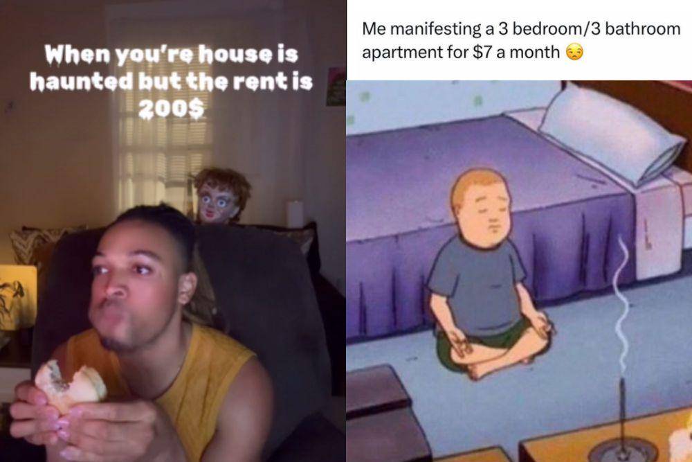 kolase meme ngontrak rumah (instagram.com/lante_horrorfantasiess I instagram.com/memerats)