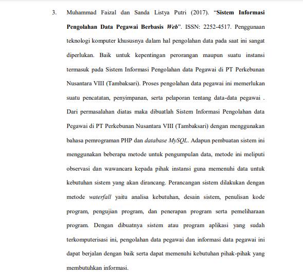 Contoh kajian pustaka. (Unversitas Putera Batam/Irwan Susanto Hia)