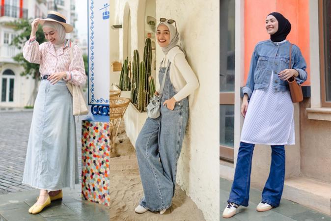 12 Padu Padan Outfit Denim ala Mega Iskanti, Selalu Modis