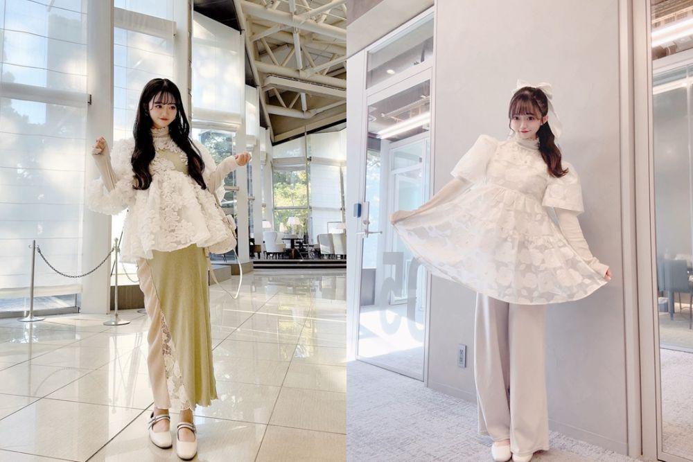 8 Referensi Outfit Nuansa Putih ala Eks NGT48 Nakai Rika, Charming!