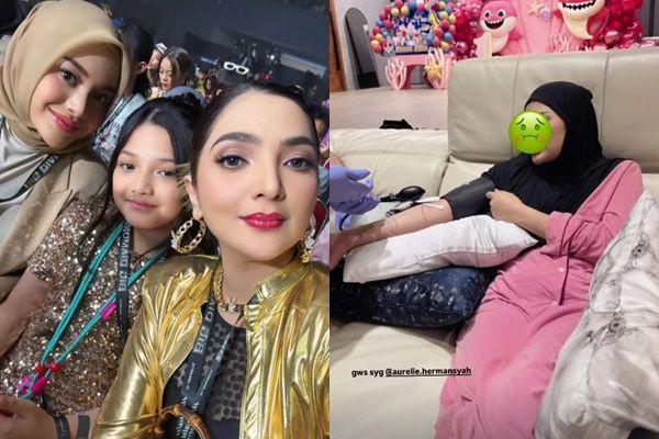 7 Potret Aurel Dibawa ke Rumah Sakit usai Ikut Fan Meetup Lisa