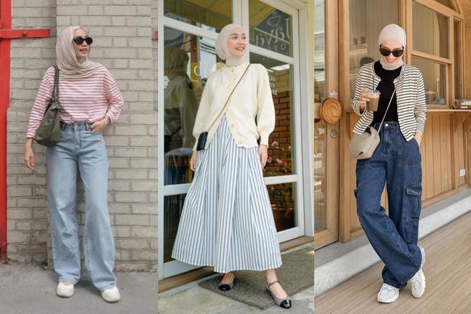 12 Mix and Match Stripes Outfit ala Mega Iskanti, Patut Dicoba!