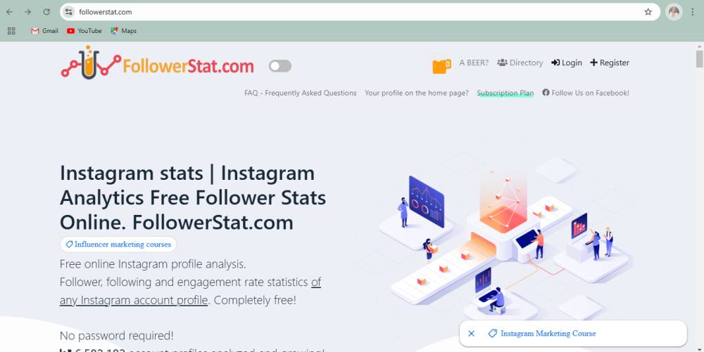 tampilan situs FollowerStat.com (followerstat.com)
