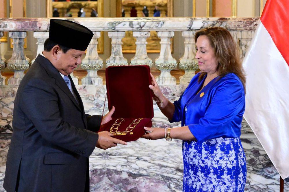 Prabowo Terima Penghargaan Tertinggi dari Peru, El Sol del Peru