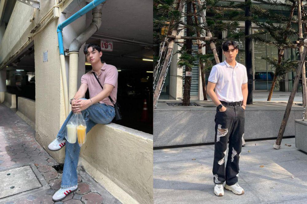 7 Inspirasi Outfit Polo Shirt ala Aktor Kaownah Kittipat, On Point!