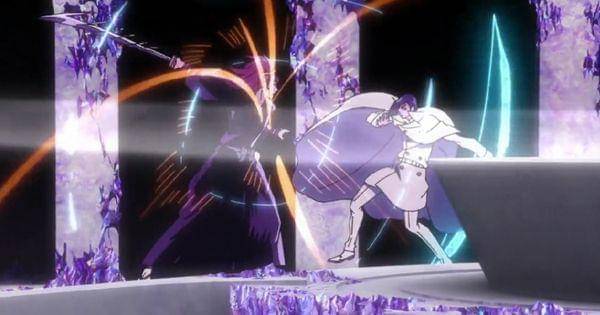 Renji dan Ishida beradu senjata ( Dok. Pierrot / Bleach )