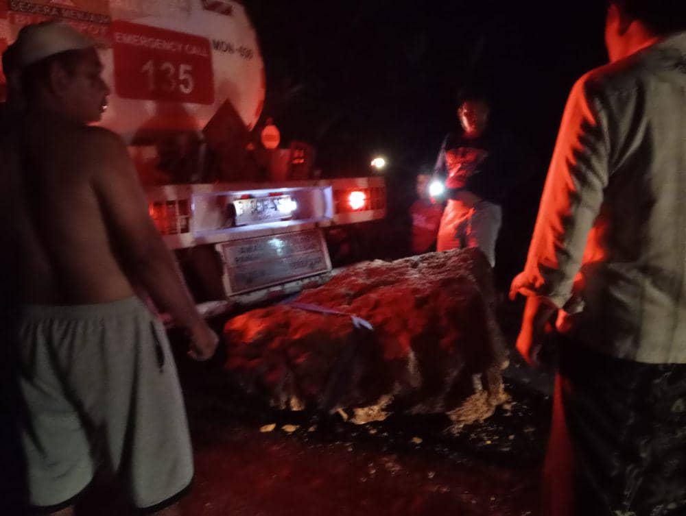 Petugas dan warga memberishkan material longsor dari jalan. IDN Times/ Dok BPBD Trenggalek