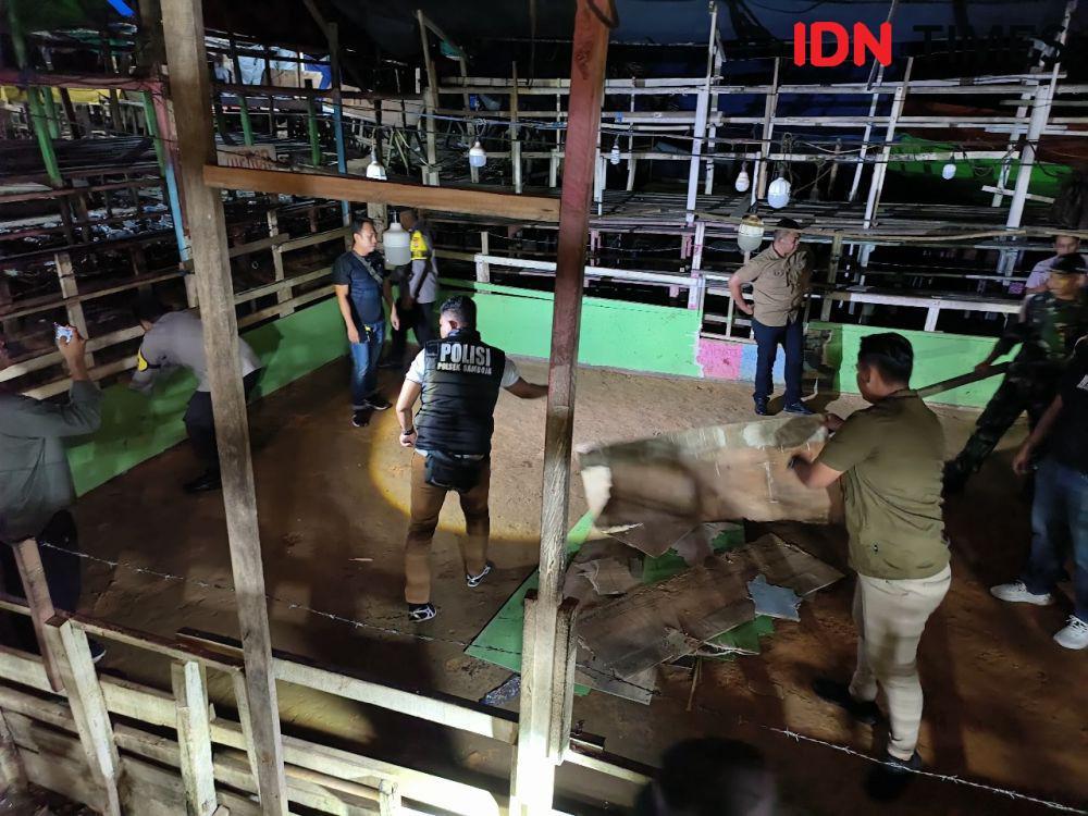 TNI-Polri Razia Sabung Ayam di Kukar, Arena Dibongkar dan Dibakar