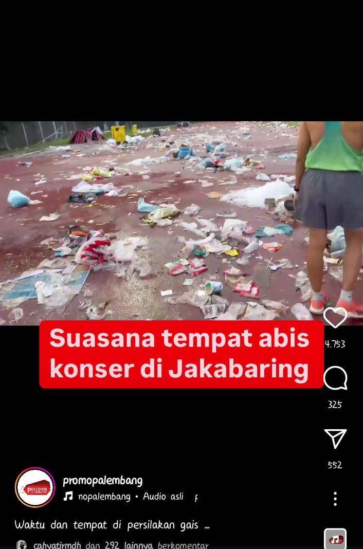 Viral video sampah berserakan di JSC Palembang (Tangkapan layar instagram @promopalembang)