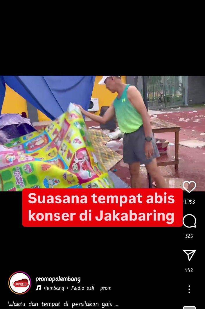 Viral video sampah berserakan di JSC Palembang (Tangkapan layar instagram @promopalembang)