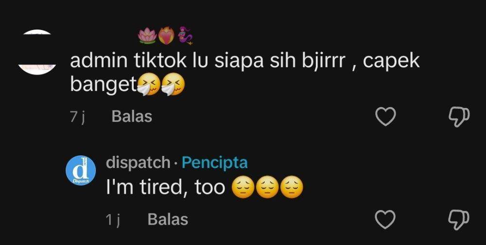 momen lucu Dispatch balasin komentar netizen Indonesia (tiktok.com/@dispatch_tiktok)