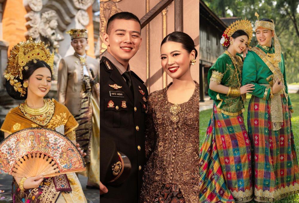 16 Prewedding Angela Perkasa dan Hafiz, Banyak Look Adatnya lho!