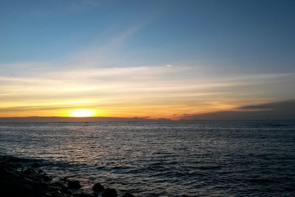 Pemandangan sunset di halaman belakang Discovery Mall Bali (dok.pribadi/Natalia Indah)